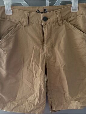 Women’s Khaki adjustable Shorts - Size 10 cotton spandex